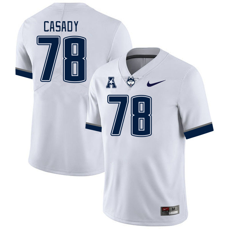 Men #78 Carsten Casady Connecticut Huskies College Football Jerseys Stitched Sale-White